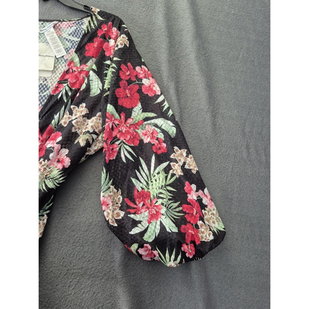 Tommy Bahama Womens L Lily Cat Tie Front Tunic Swim Cover Up NWT $138 Burnout - Picture 8 of 14